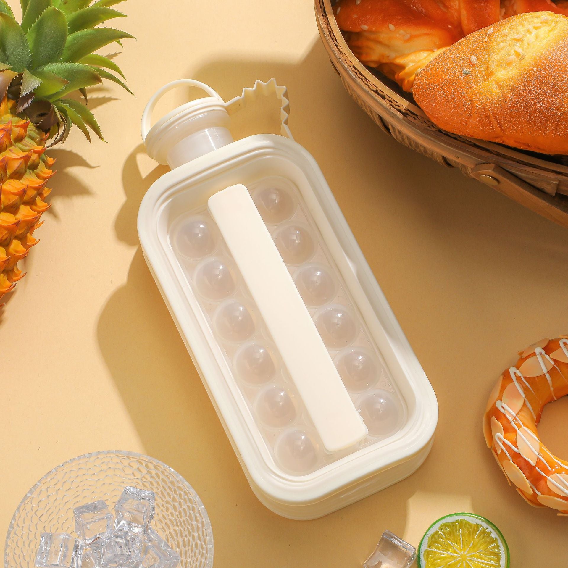 Botella Hielera FitPro 2 en 1 — Molde de Bolas de Hielo y Botella Deportiva