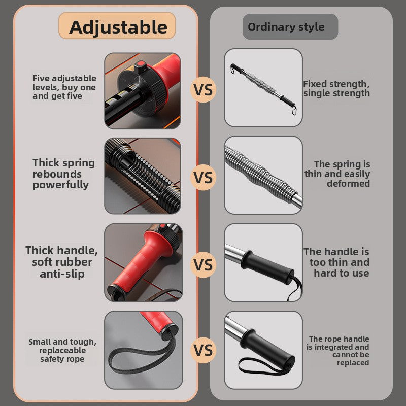 Barra Tensora FitPro Power Arm — Resistencia Ajustable para Pecho y Brazos