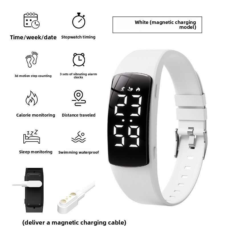 Pulsera Deportiva FitPro Pulse — Podómetro con Alarma Vibratoria y Sumergible