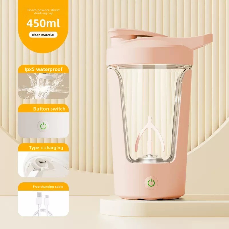 Portable heat-resistant automatic stirring cup