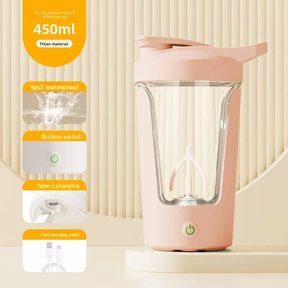 Portable heat-resistant automatic stirring cup