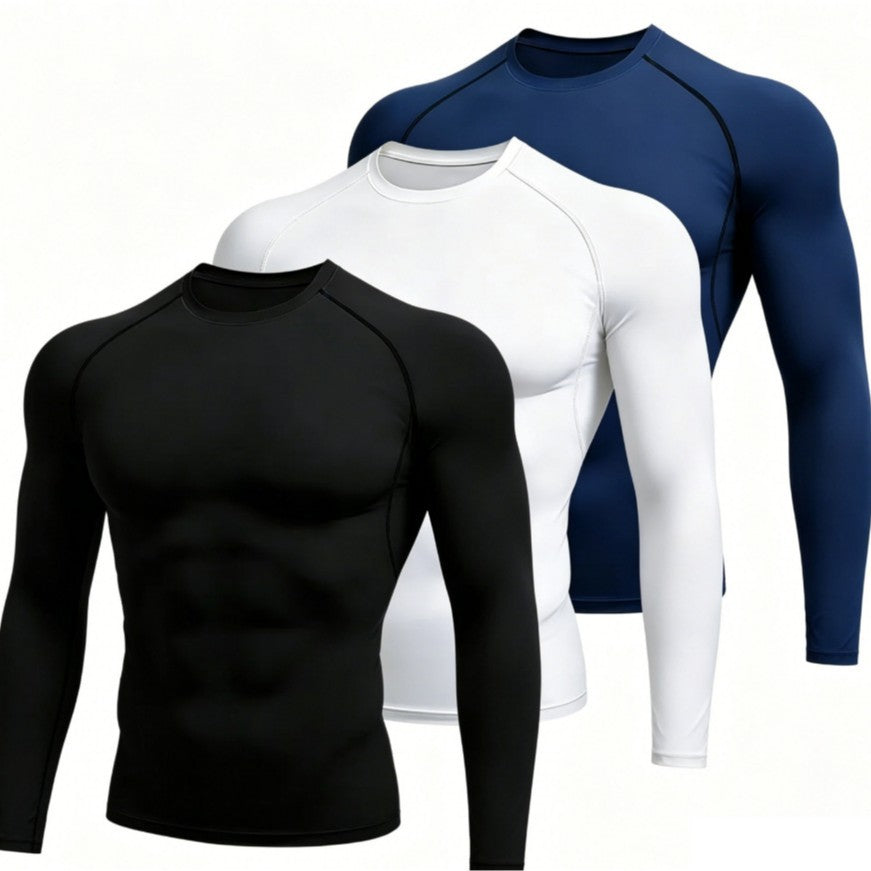 Camiseta de Compresión FitPro Pro Fit — Manga Larga Técnica para Hombre