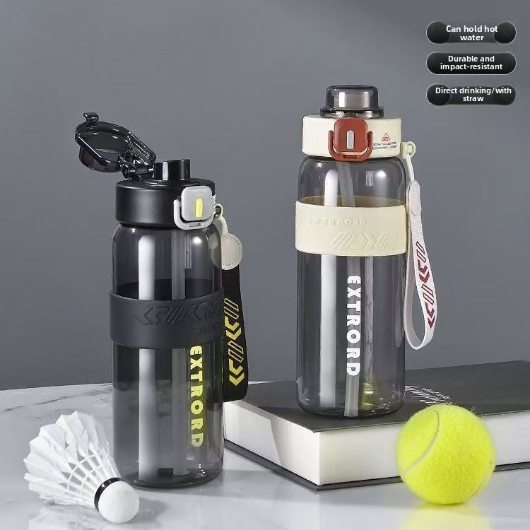 FitPro Hydro 800 ml Spor Şişesi — Çift Kapak ve Pipet
