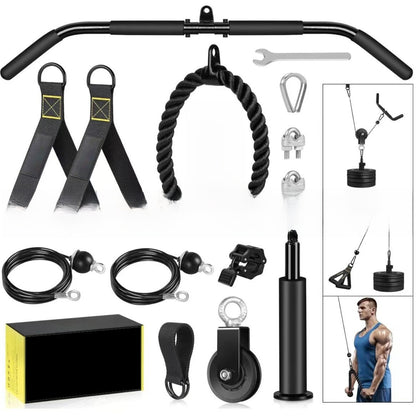 Sistema de Poleas FitPro Cable Trainer — Kit de 3 Secciones para Casa