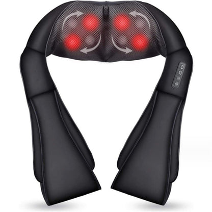 Manta Masajeadora Eléctrica FitPro Relax — Calor y Amasado para Cuello y Hombros