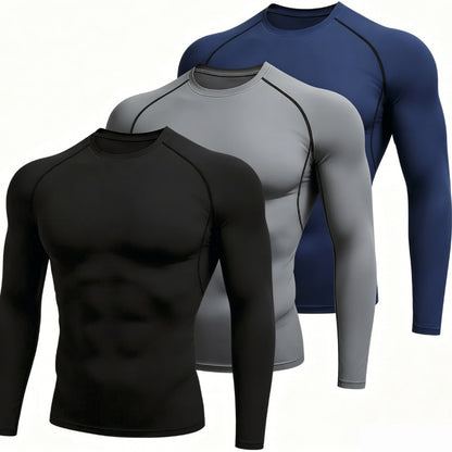 FitPro Pro Fit Kompresyon Tişörtü — Erkekler için Uzun Kollu Teknik