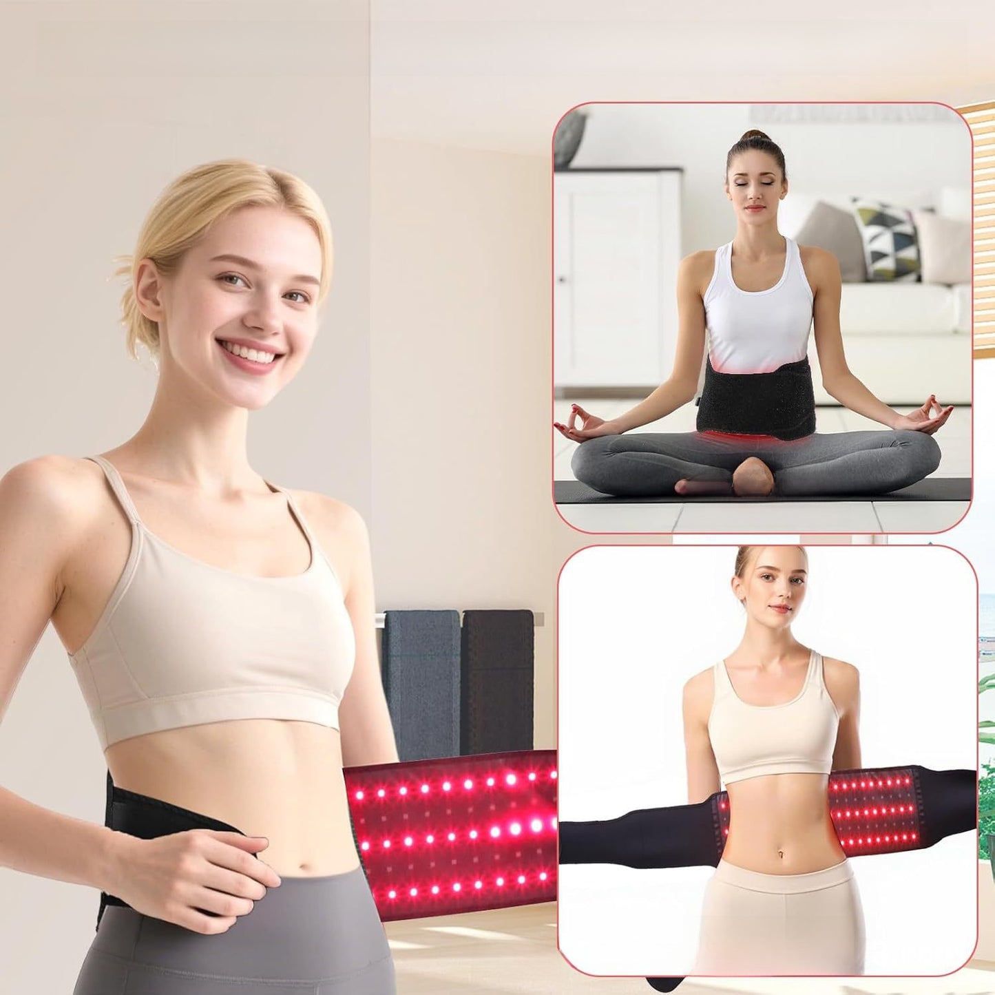 Cinturón Térmico FitPro Recovery — Terapia LED Roja y Calor Ajustable