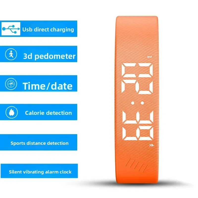 Funciones de la pulsera FitPro naranja: podómetro, calorías y alarma