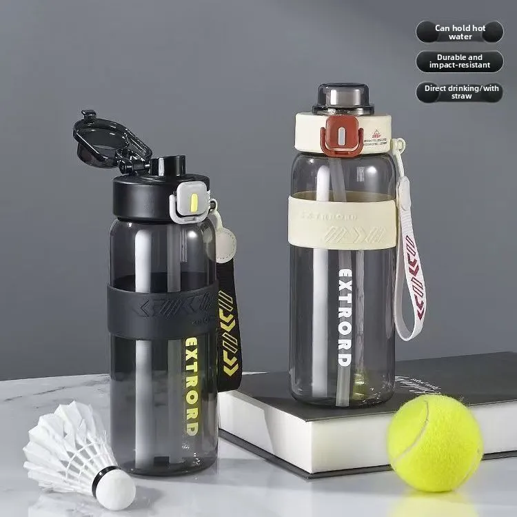 Botella FitPro Hydro con pajita interior y funda antideslizante