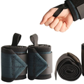 Correas de soporte ajustables para muñeca negras y azules con lazo para el pulgar