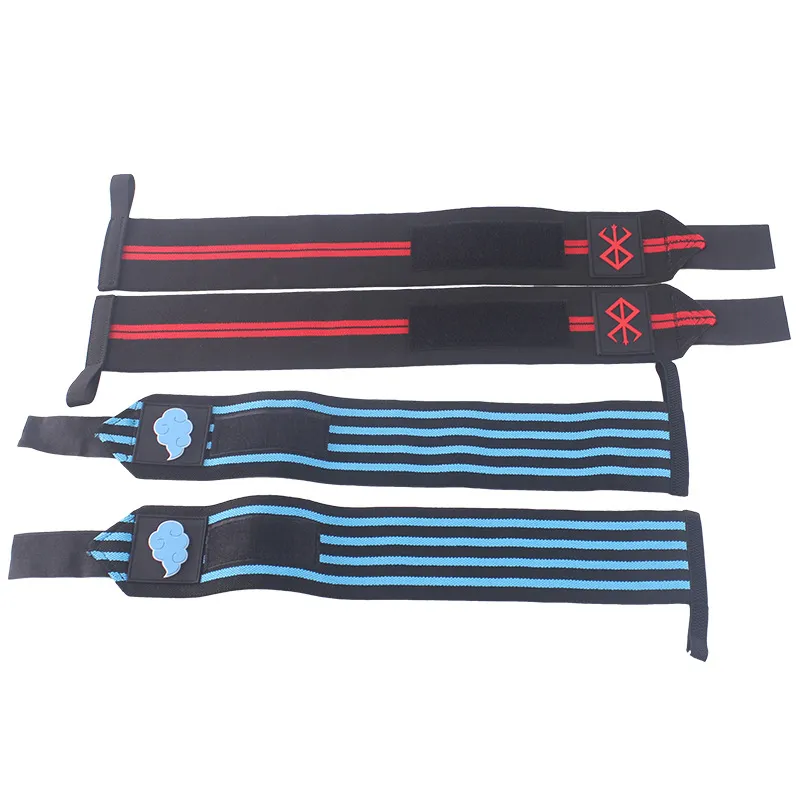 Muñequeras elásticas de entrenamiento en negro y rojo y negro y azul