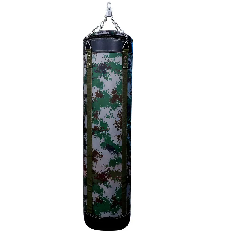 Saco de boxeo colgante camuflaje con cadena y mosquetón