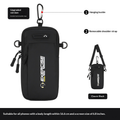Bolso de brazo deportivo negro con correa de hombro extraíble